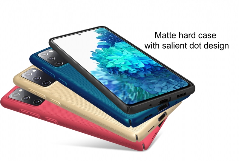 Ốp Lưng Samsung Galaxy S20 FE Hiệu Nillkin Dạng Sần có bề mặt được sử dụng vật liệu PC không ảnh hưởng môi trường, có tính năng chống mài mòn, chống trượt, chống bụi, chống vân tay và dễ dàng vệ sinh